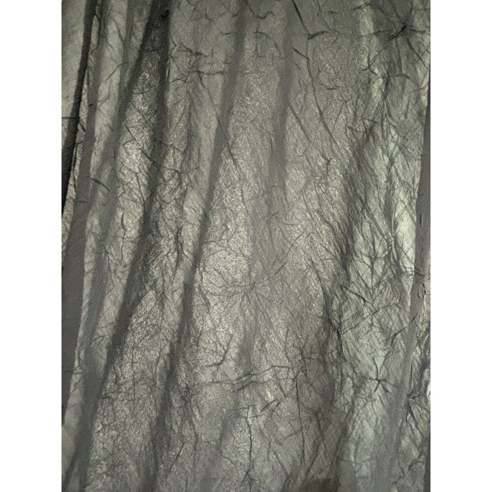 90s Y2K Crinkle Sheer Black Midi Slip Dress W/ Ruffle Fairy Whimsigoth Witchy - Picture 12 of 12